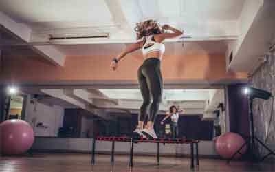 in home trampoline workout app subscription